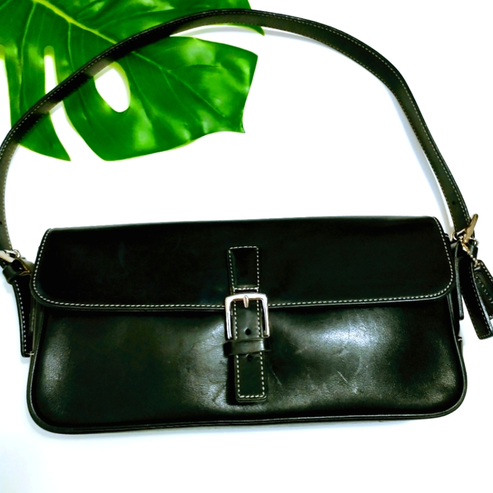 Coach Black Leather Shoulder Bag - Picture 1 of 16